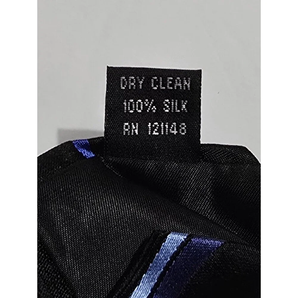 Arrow USA 1851 100% Silk Necktie Classic Striped Pattern Of Black & Blue Tie